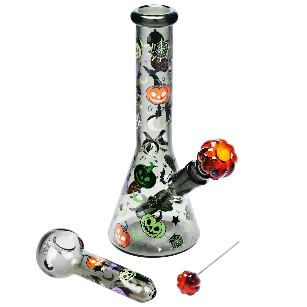 Pulsar Halloween Party Herb Pipe Glow Duo- 10" / 14mm F