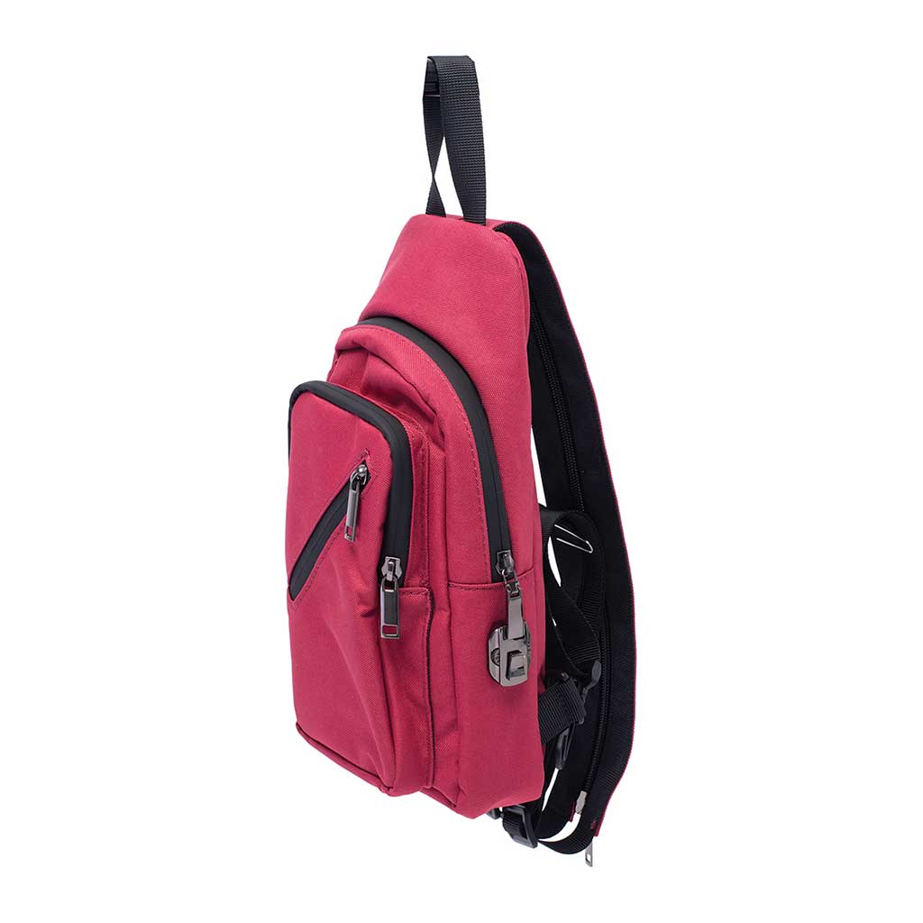 12IN X 6IN X 2IN Smell Proof Sling Bag - Wine Red
