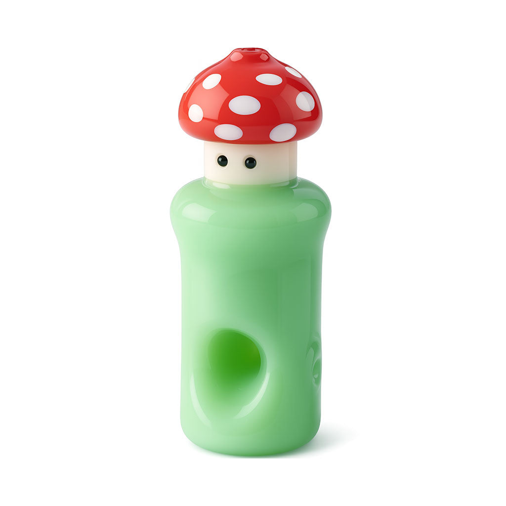 Red-Top Mushroom Glass Hand Pipe
