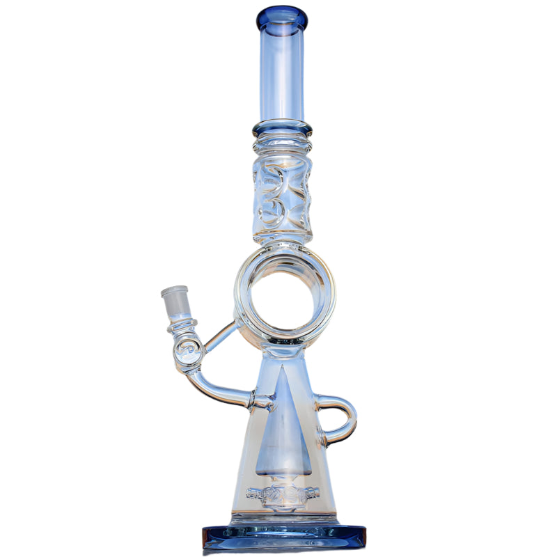 Recycler Style Donut Percolator Glass Water Pipe 18.5"