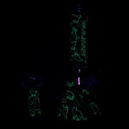 Pulsar Superstitious Kitty GLOW Glass Herb Pipe Duo - 9.75" / 14mm F