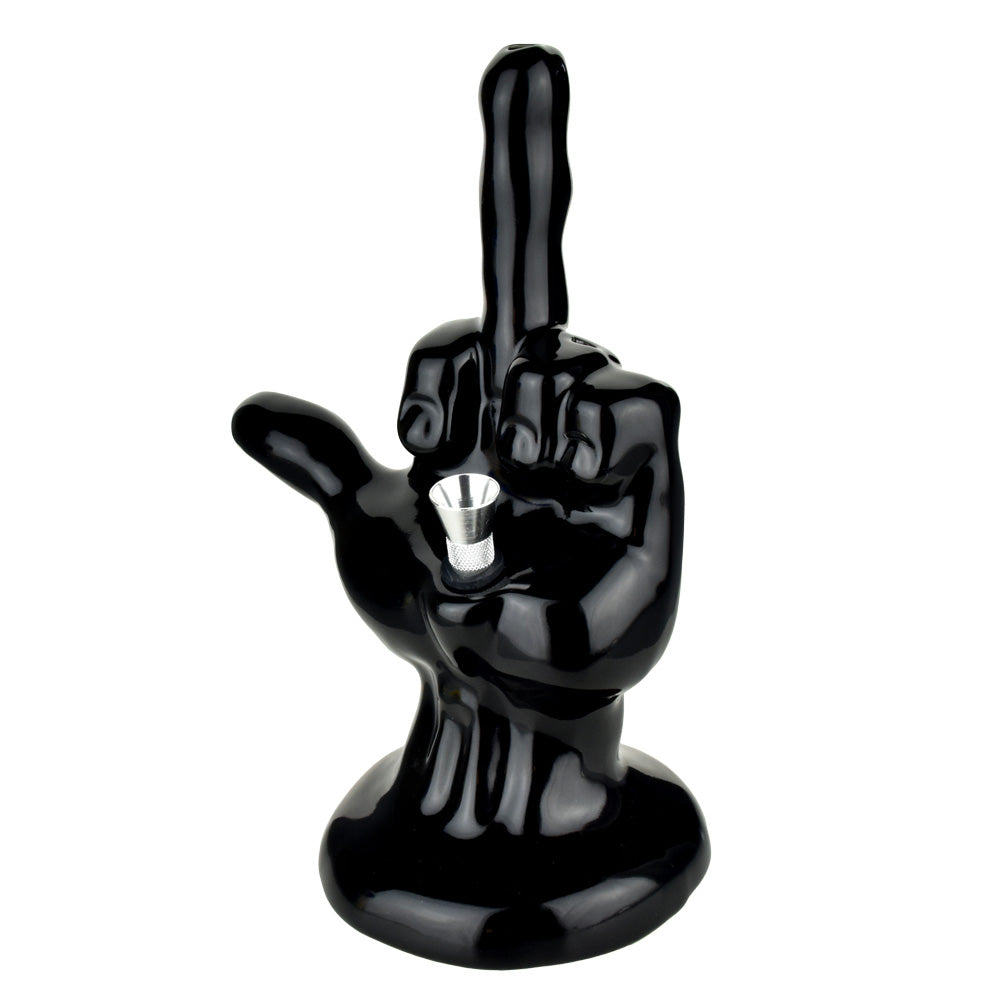 One-Fingered Salute Ceramic Bubbler