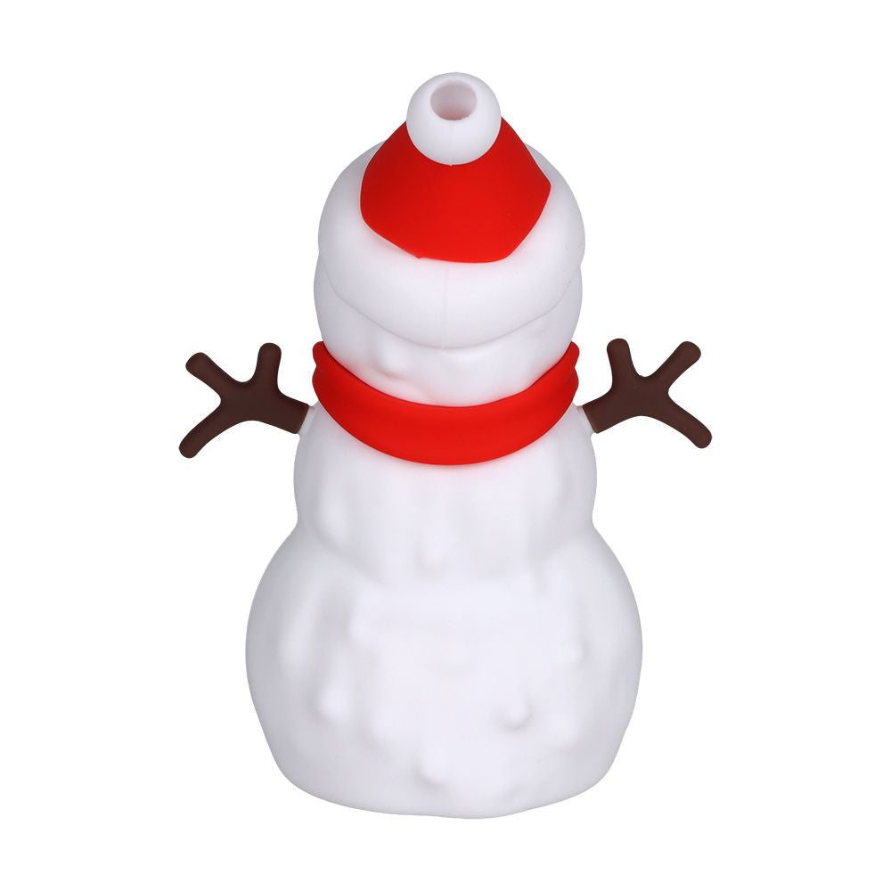 Snappy Snowman Silicone Water Pipe w Glass Bowl - 5.25" / 14mm F