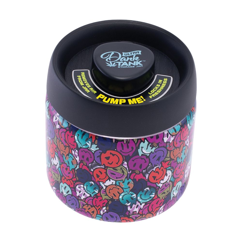 Fujima Dank Tank Vacuum Glass Jar - 4.2" / Melty Smiley