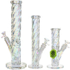 SeshGear Twist Straight Tube Glass Water Pipe - 13.75" / 14mm F