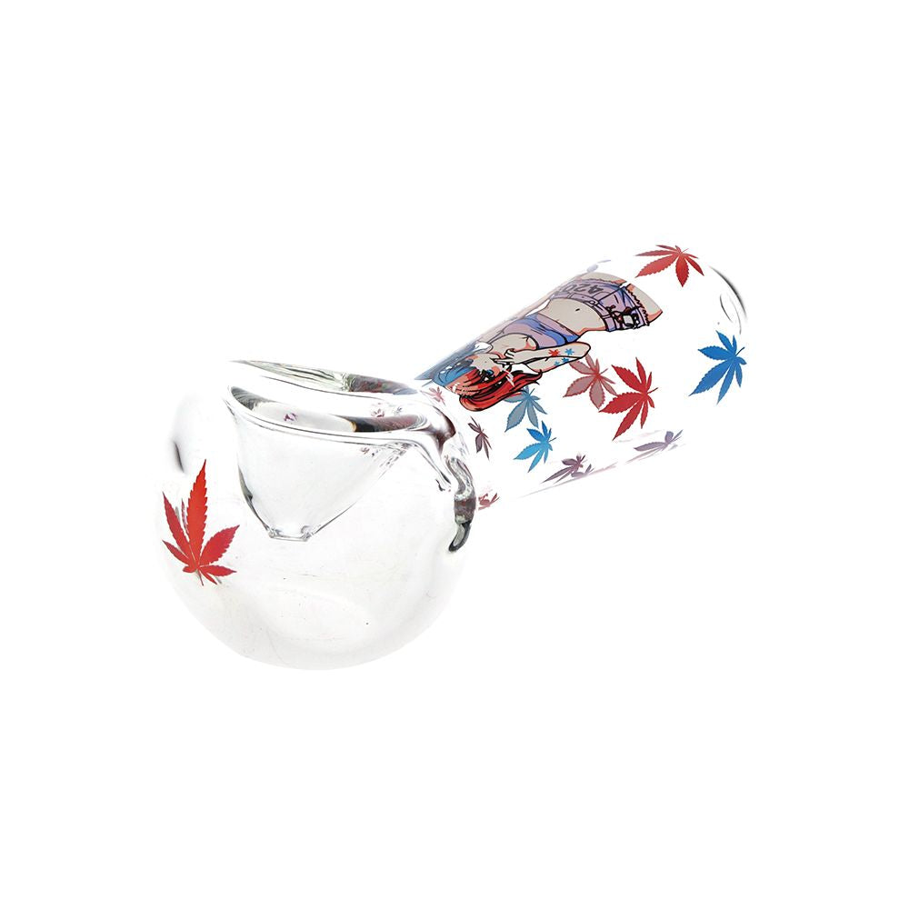 420 Anime Girl Glass Spoon Pipe - 4.5" 3 Pack