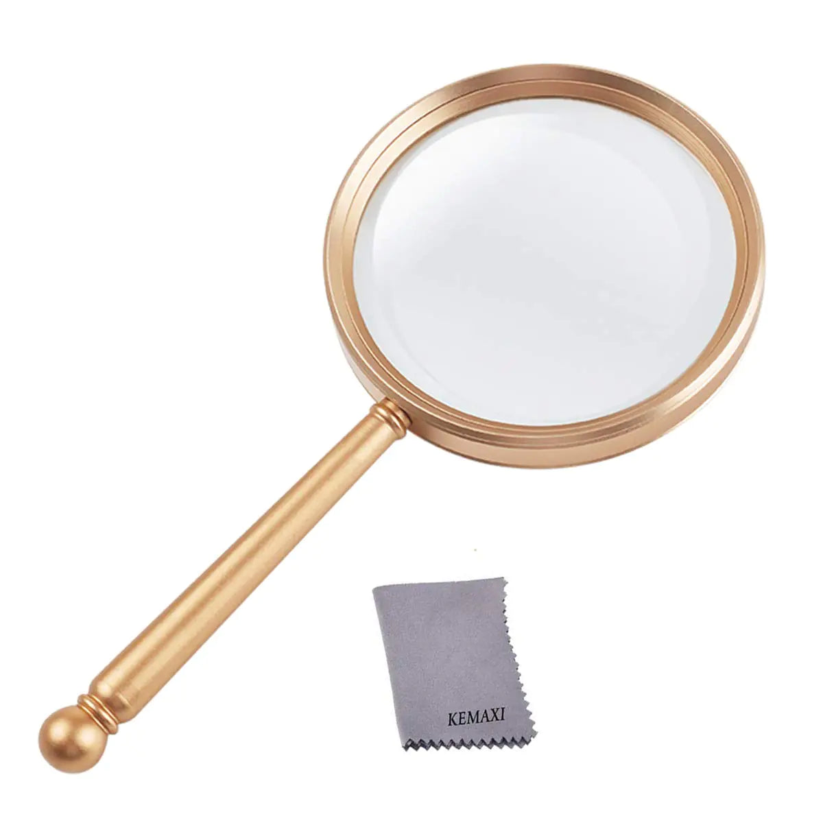 5X Handheld Magnifier with Large 'White Glass' Lens